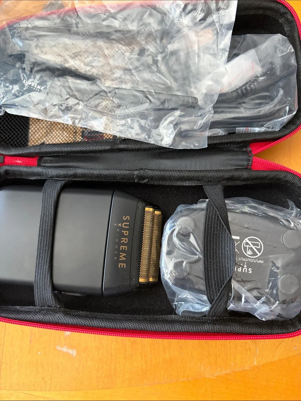 Supreme Black Toiletry Case with Red Logo